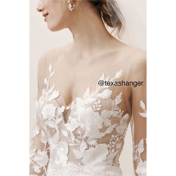 NWT Wtoo Rylan Long Sleeve Gown Sz 00 Ivory - Picture 3 of 16